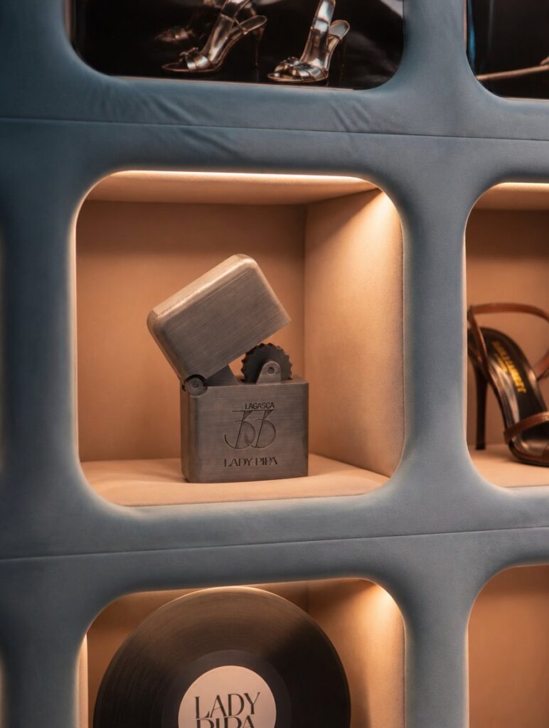 Decoración impresa en 3D para la tienda Lady Pipa en Lagasca 55