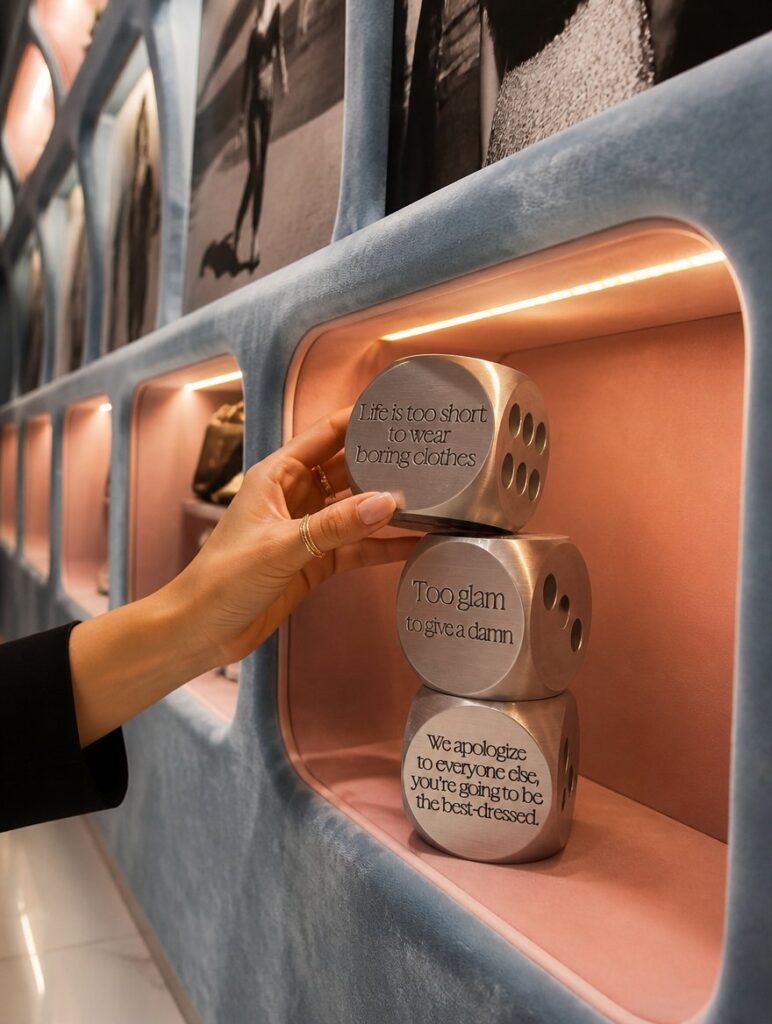 Decoración impresa en 3D para la tienda Lady Pipa en Lagasca 55