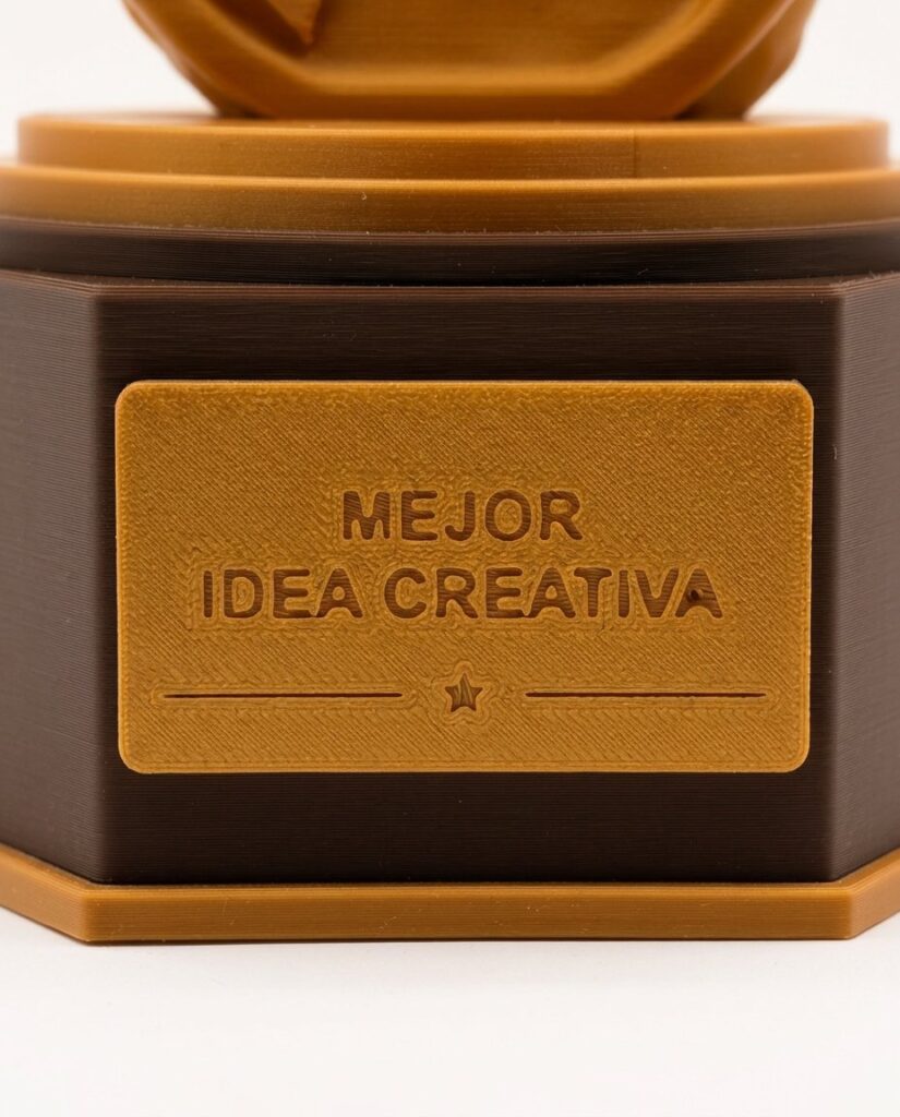 Trofeo «Mejor idea creativa» de Maxibon impreso en 3D